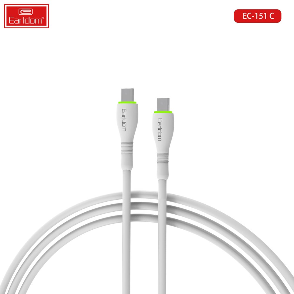 Earldom EC-151C PD 60W Type-C to Type-C 1M Hızlı Şarj Kablosu - Beyaz