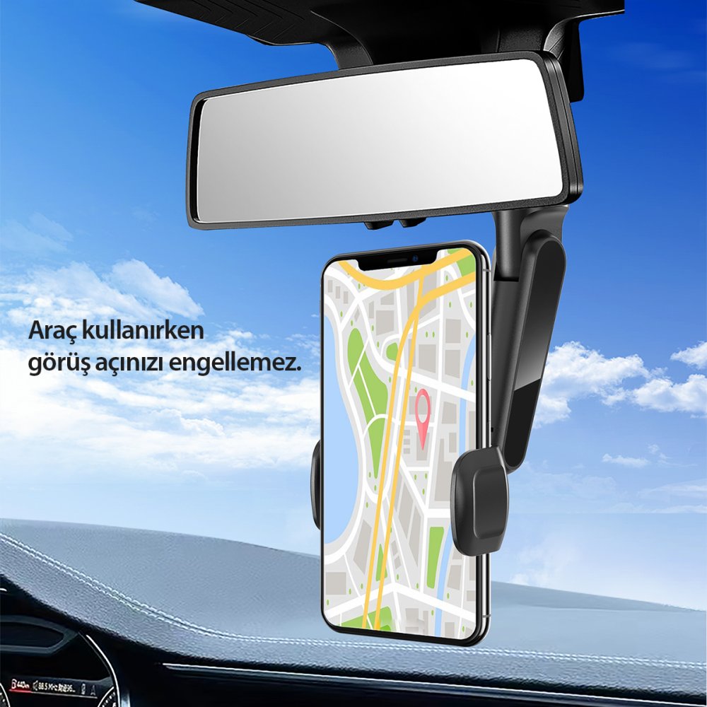Earldom EH178 Ayarlanabilir Klipsli Telefon Tutucu - Siyah
