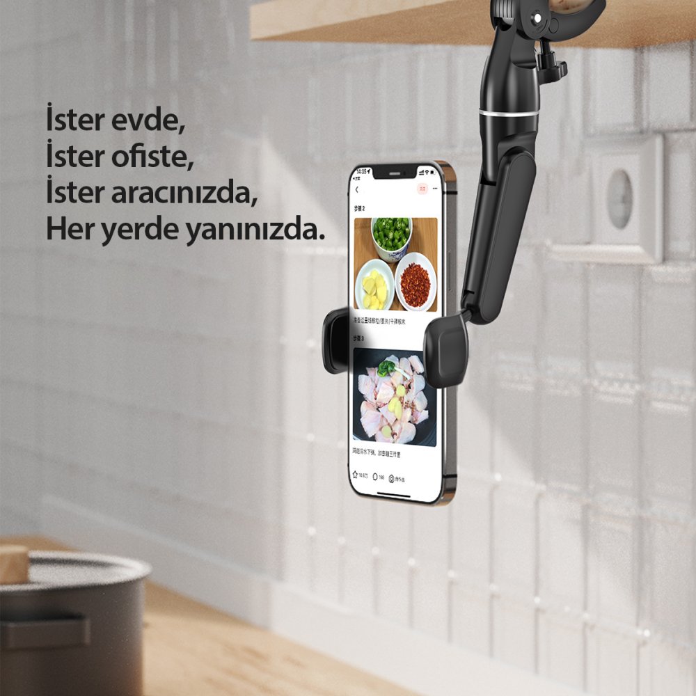 Earldom EH178 Ayarlanabilir Klipsli Telefon Tutucu - Siyah