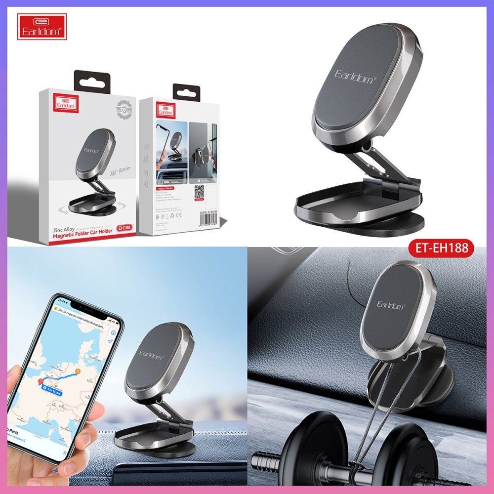 Earldom EH188 Katlanabilir Manyetik Araç Tutucu - Siyah
