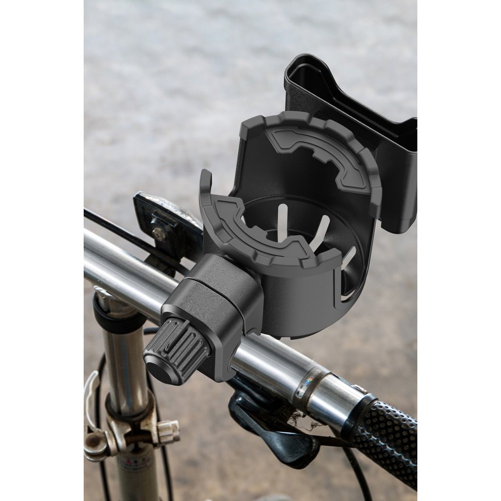 Earldom EH293 Motosiklet İçin Ayarlanabilir 2in1 Telefon ve Şişe Tutucu - Siyah