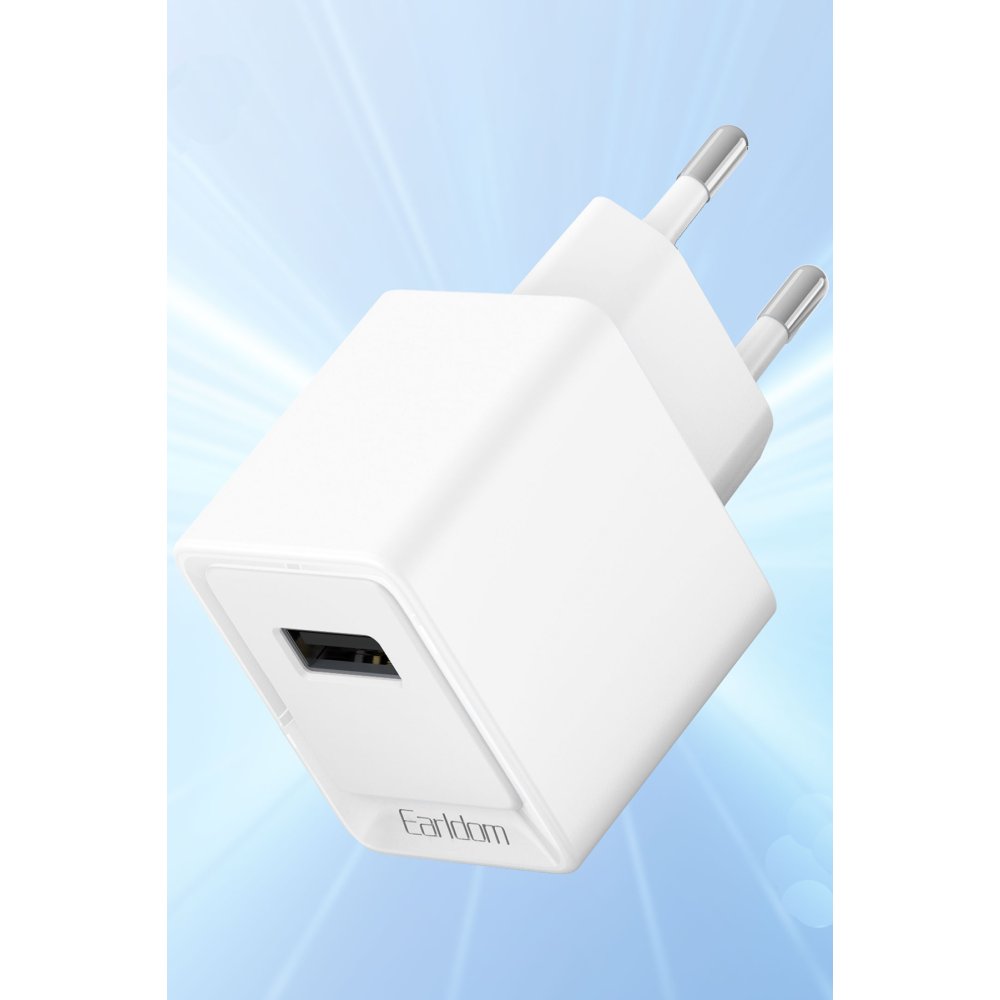 Earldom ES-EU43i 12W USB Çıkışlı Ekstra USB to Lightning Kablolu Hızlı Şarj Cihazı - Siyah