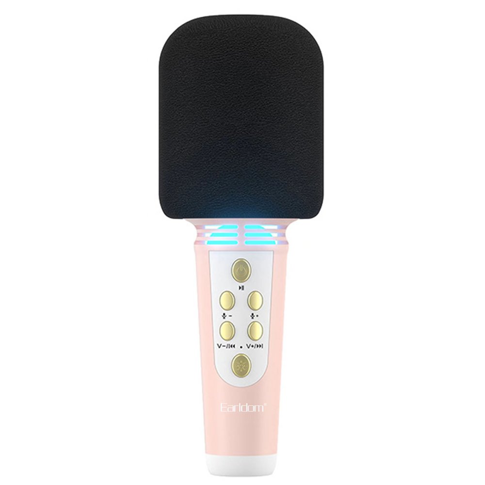 Earldom MC6 Led Işıklı Karaoke Mikrofon - Pembe