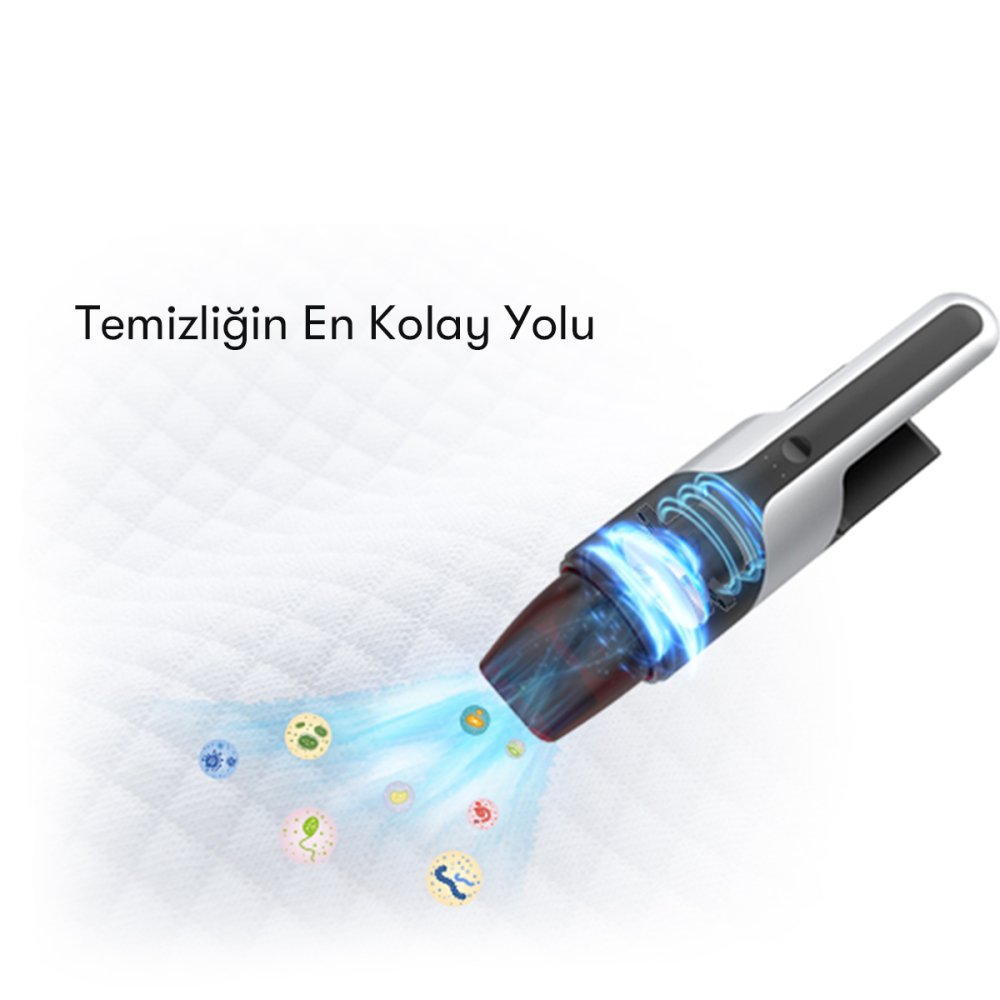 Earldom V1 Çift Başlıklı Kablosuz Mini Süpürge - Siyah