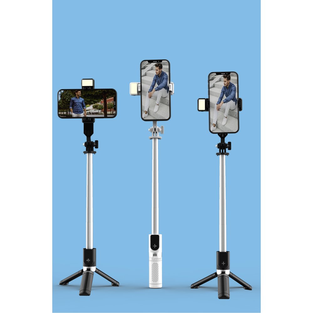 Earldom ZP26 Bluetooth 4.0 Kontrollü 4.7-6.5 inç Cihazlar İçin Uyumlu Selfie Çubuğu - Beyaz