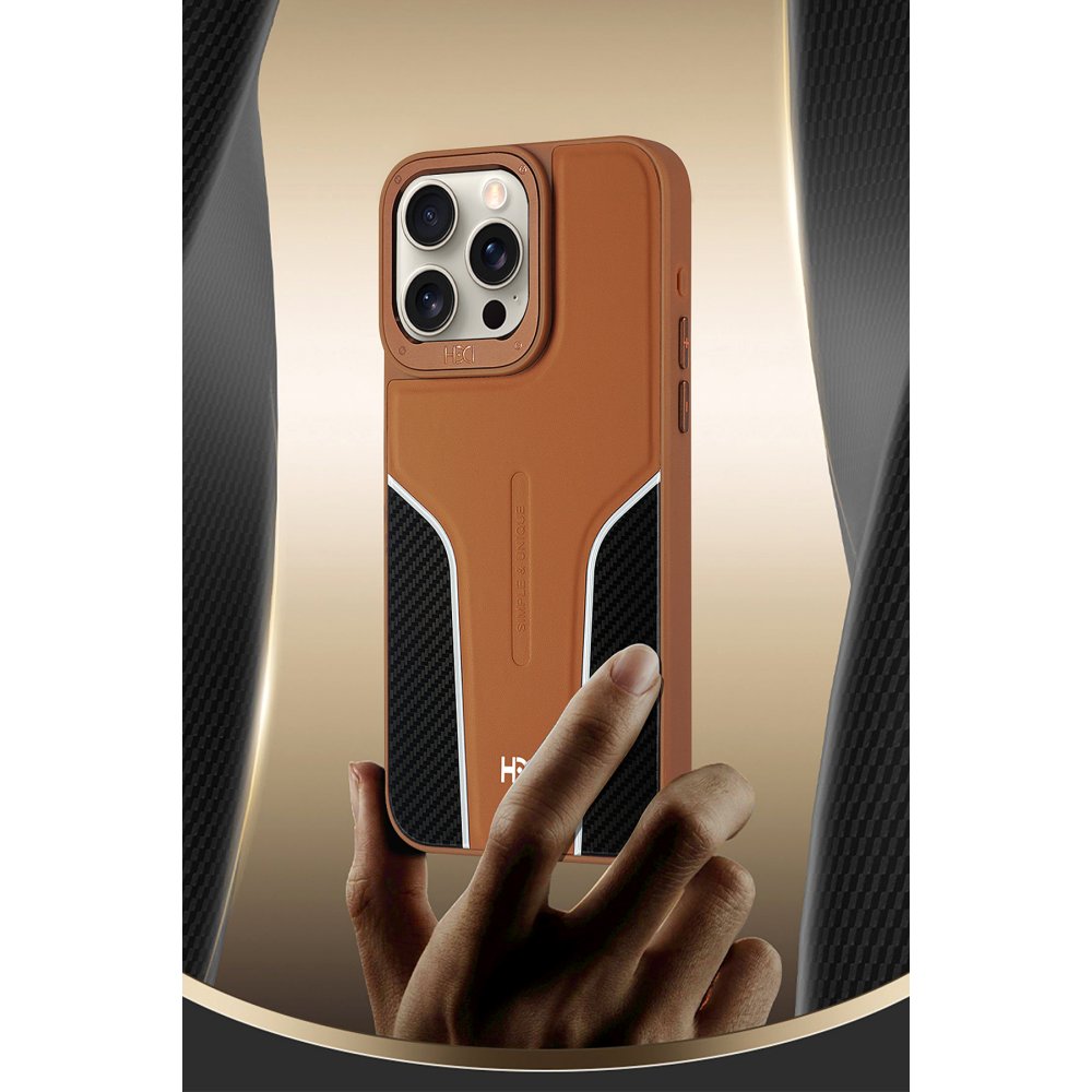 HDD iPhone 14 Pro Max HBC-264 Lambor Karbon Fiber Sport Kapak - Titan Gri
