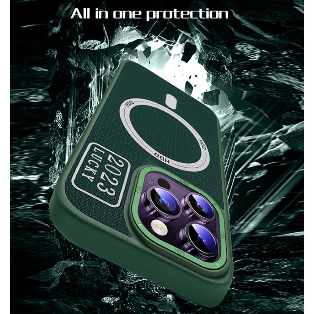 HDD iPhone 14 Pro Max Kılıf HBC-157 Granada Magneticsafe Kapak - Gri