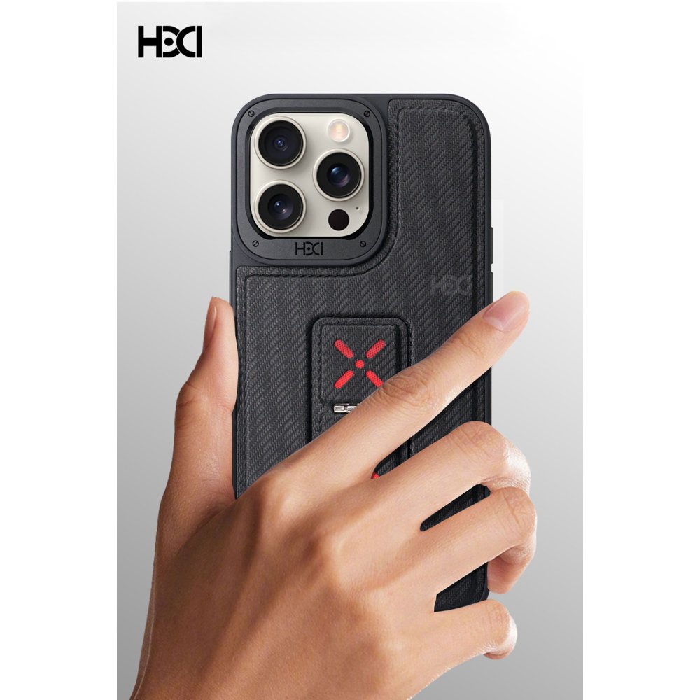 HDD iPhone 15 HBC-248 Lima Standlı Kapak - Titan Gri