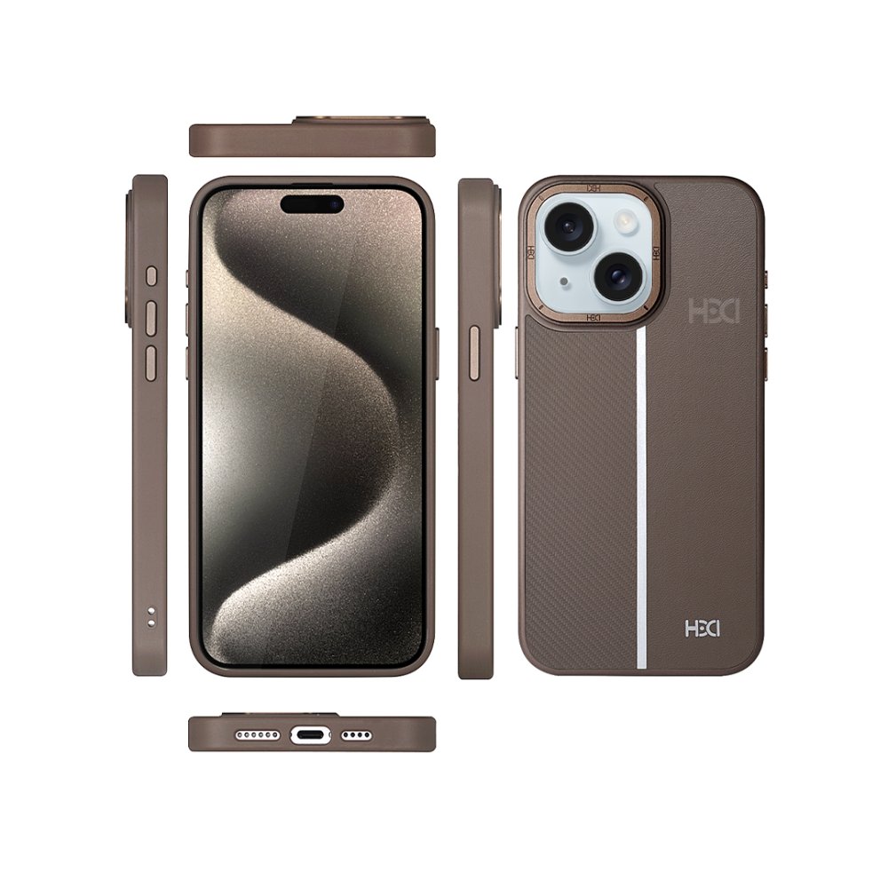 HDD iPhone 15 Kılıf HBC-155 Lizbon Kapak - Gri