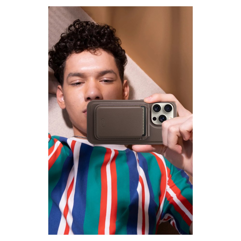 HDD iPhone 15 Pro HBC-247 Atina Kartvizitli Kapak - Natural Grey