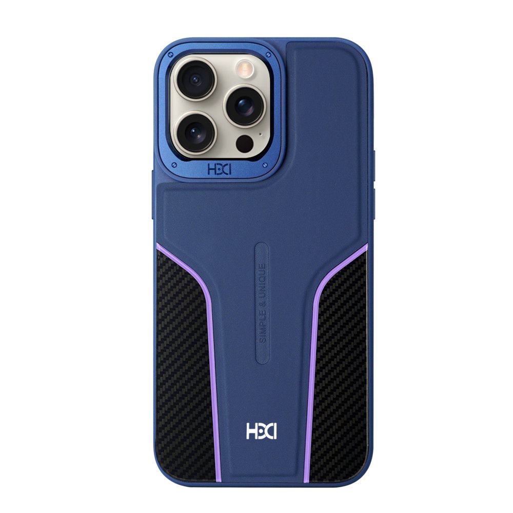 HDD iPhone 15 Pro HBC-264 Lambor Karbon Fiber Sport Kapak - Lacivert