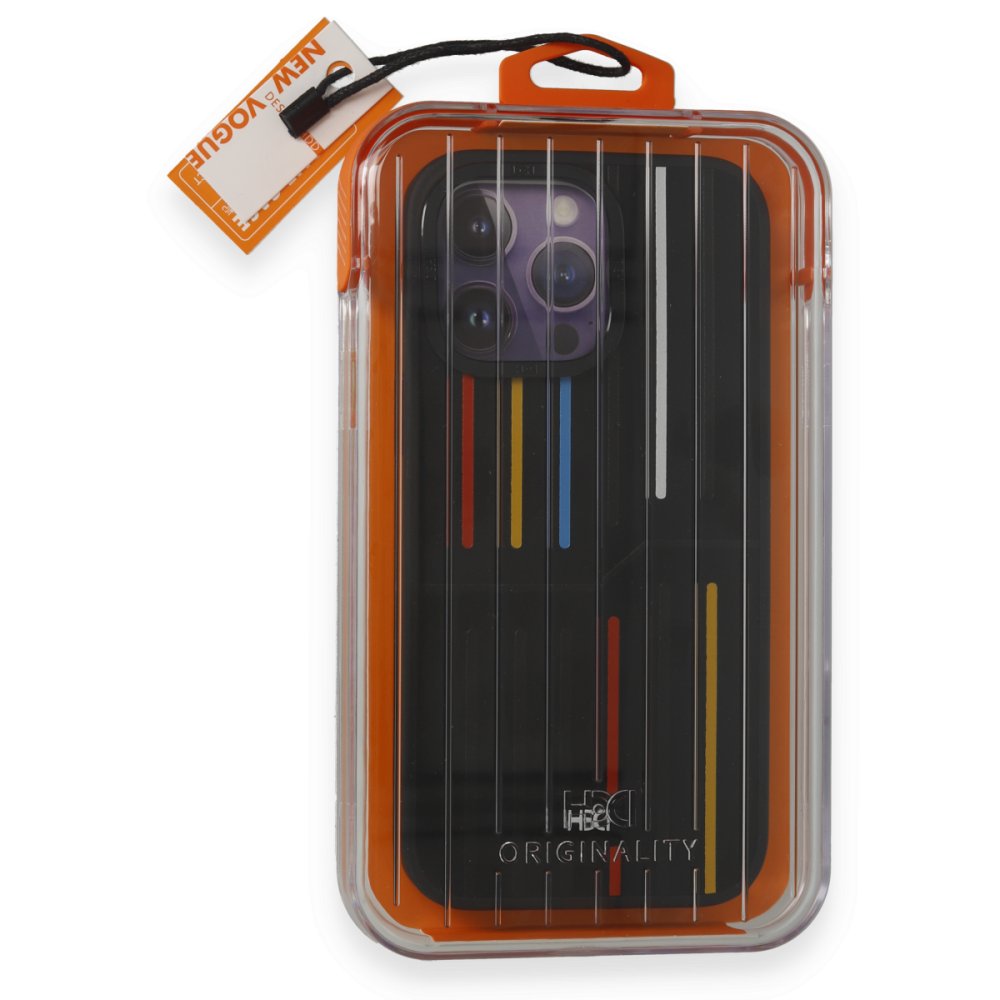 HDD iPhone 15 Pro Kılıf HBC-221 Roma Kapak - Siyah