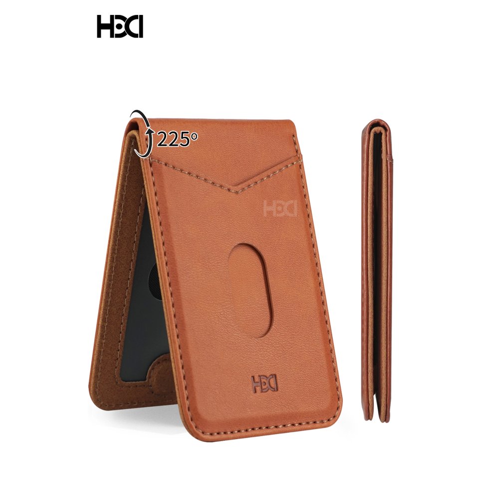 HDD iPhone 15 Pro Max HBC-246 Ottawa Magnet Kartvizitli Standlı Kapak - Kahverengi