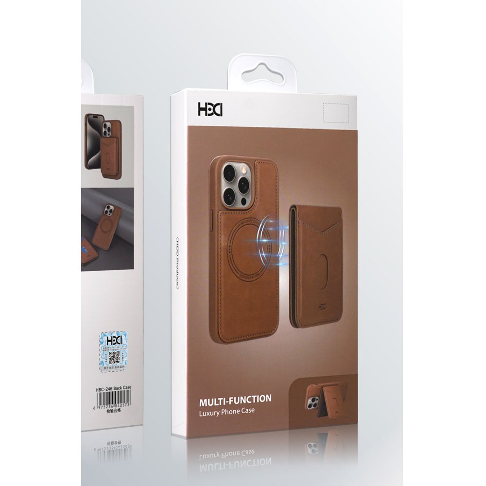 HDD iPhone 15 Pro Max HBC-246 Ottawa Magnet Kartvizitli Standlı Kapak - Lacivert
