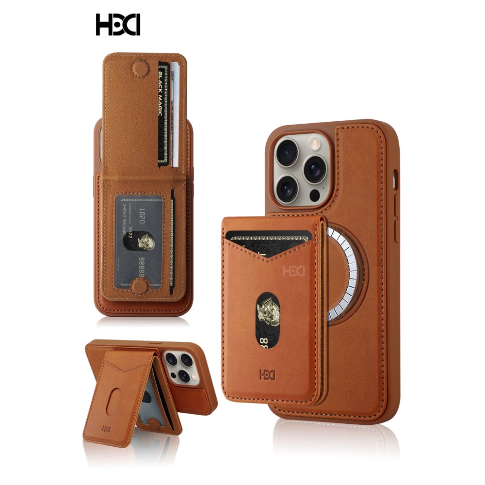 HDD iPhone 15 Pro Max HBC-246 Ottawa Magnet Kartvizitli Standlı Kapak - Siyah