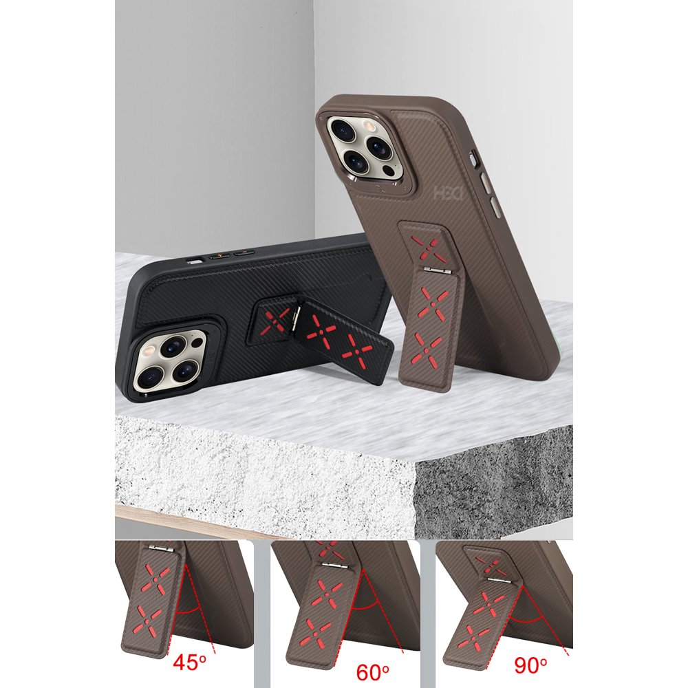 HDD iPhone 15 Pro Max HBC-248 Lima Standlı Kapak - Titan Gri