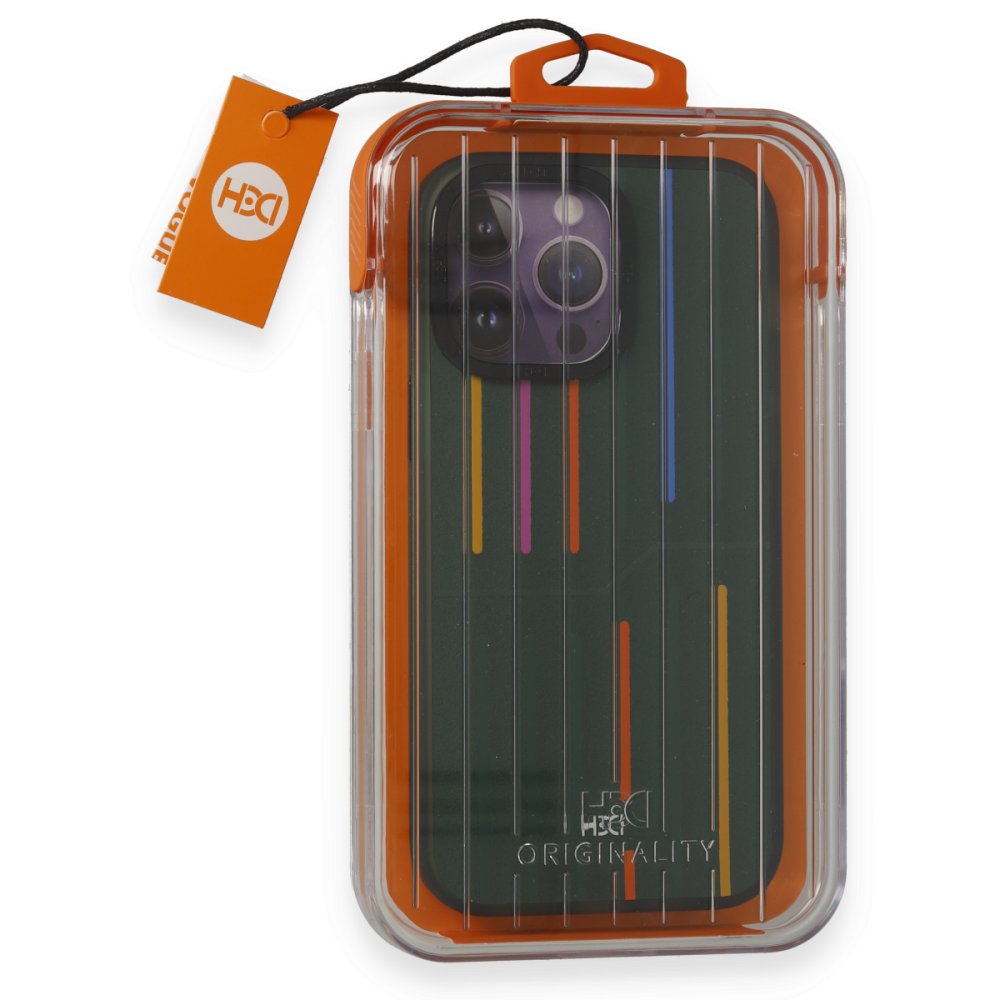 HDD iPhone 15 Pro Max Kılıf HBC-221 Roma Kapak - Koyu Yeşil