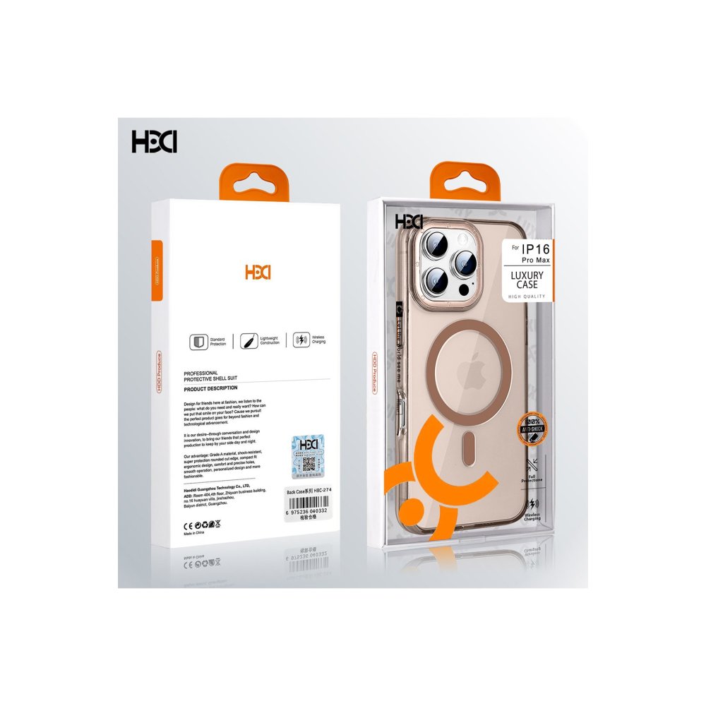 HDD iPhone 16 HBC-274 PC 2.0 Şeffaf Magsafe Kapak - Şeffaf