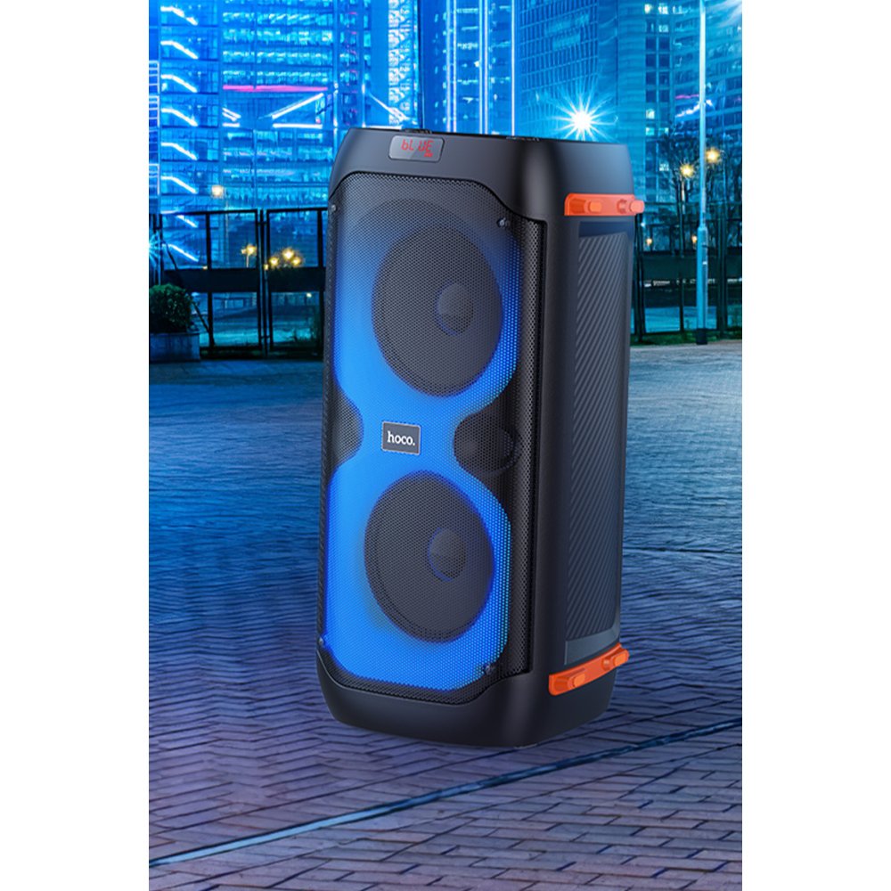 Hoco BS53 Manhattan Çift Mikrofonlu Bluetooth RGB Kablosuz Hoparlör - Siyah