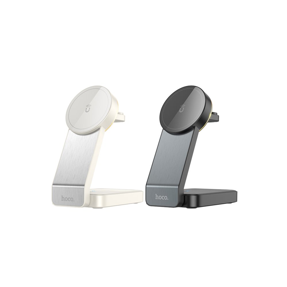 Hoco CQ3 3in1 15W Masaüstü Kablosuz Şarj Standı - Beyaz