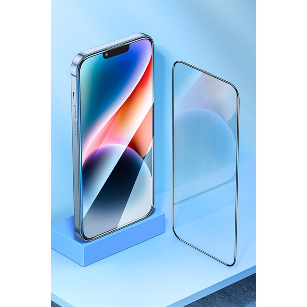 Hoco iPhone 15 9D Dustproof Cam Ekran Koruyucu - Siyah