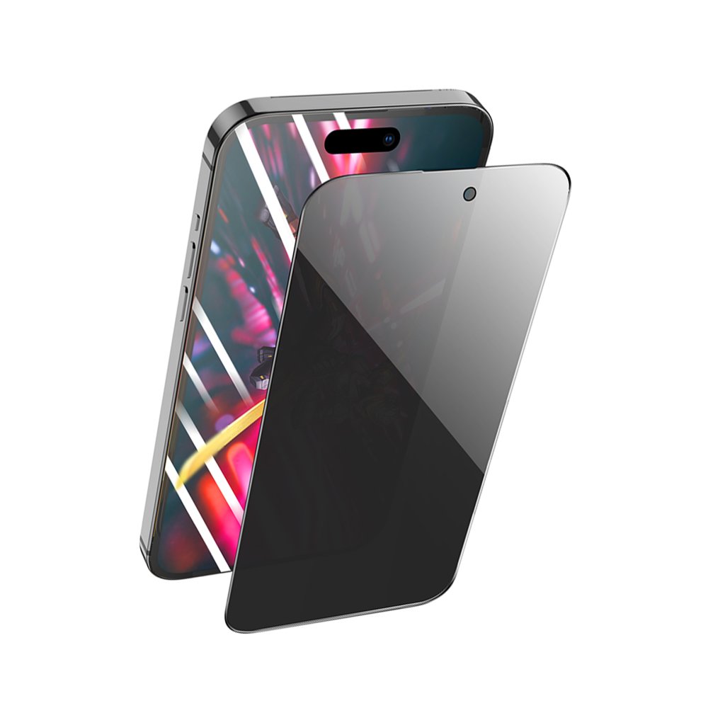 Hoco iPhone 15 Pro 9D Dustproof Hayalet Cam Ekran Koruyucu - Siyah