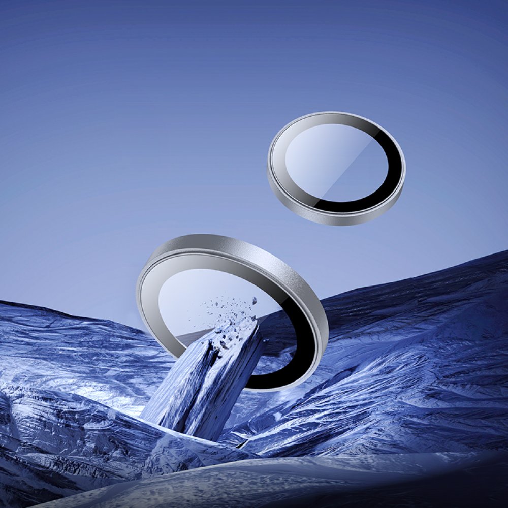 Hoco iPhone 16 3D Metal Frame Kamera Lens - Pembe