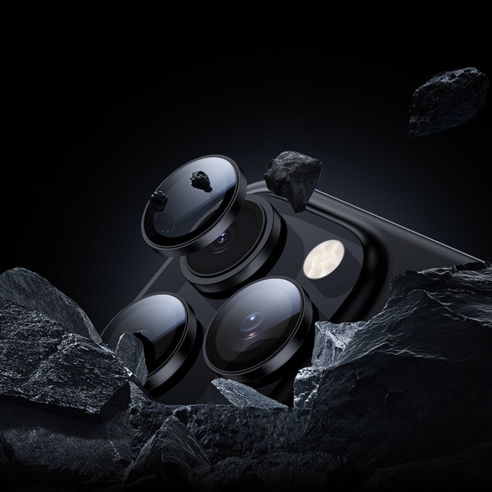 Hoco iPhone 16 Pro 3D Metal Frame Kamera Lens - Gümüş