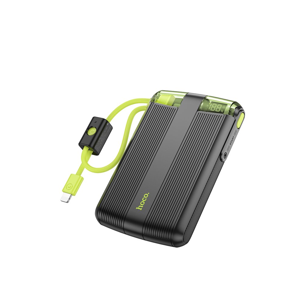 Hoco J127 Dijital Göstergeli Dual Kablolu 20W 10.000 mAh PD Mini Powerbank - Siyah