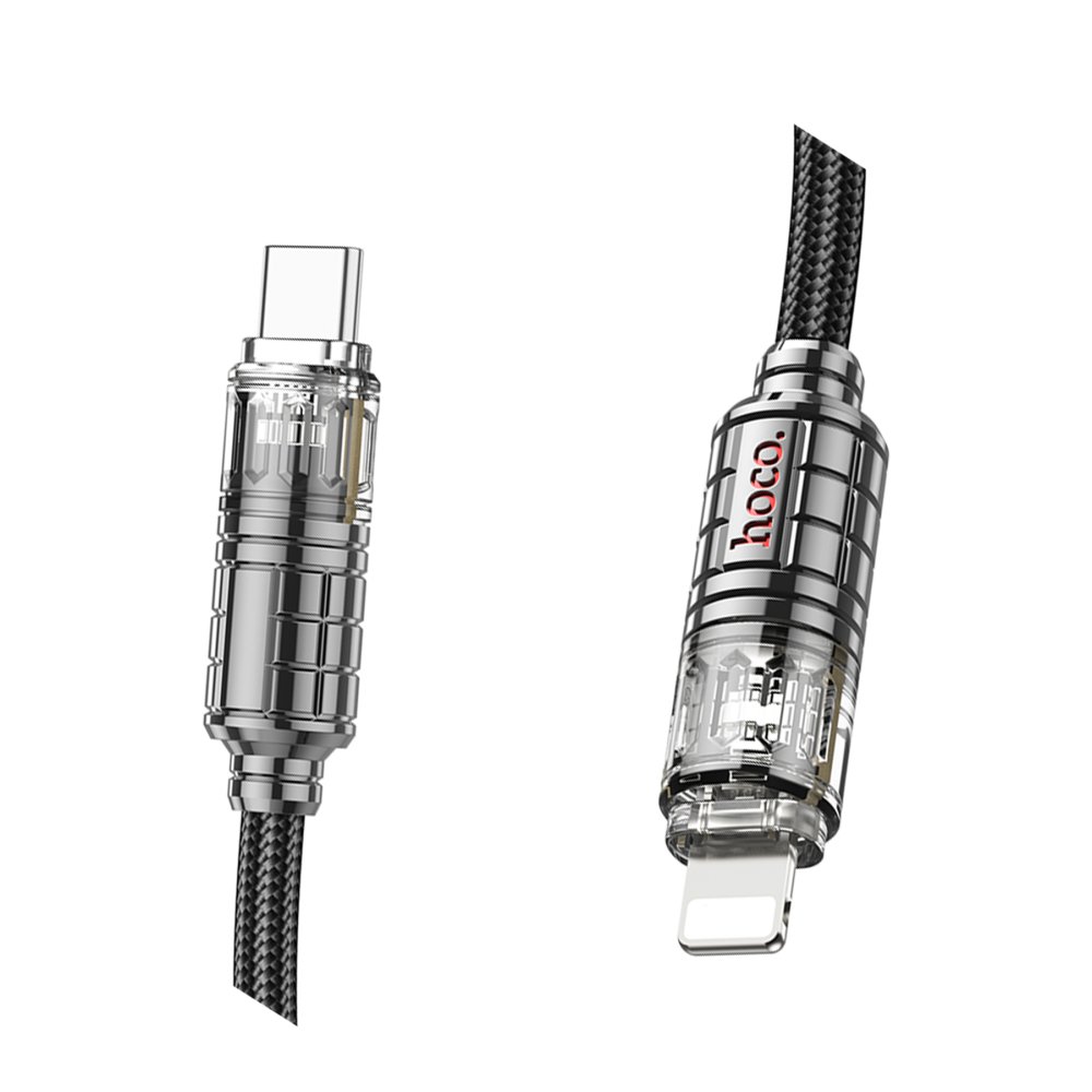 Hoco U122 1.2M Lantern Type-C to Lightning Şarj Data Kablosu - Siyah