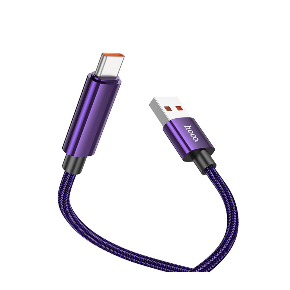 Hoco U125 1.2M Benefit USB to Type-C Şarj Data Kablosu - Mor