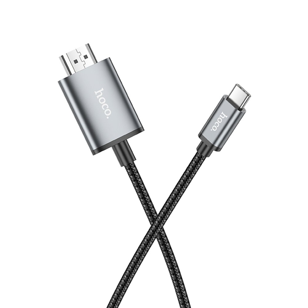 Hoco UA27 2M Tak Çalıştır Type-C to HDMI Dönüştürücü - Gri