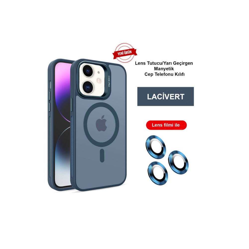Joko iPhone 12 Flet Lens Magsafe Kapak - Lacivert
