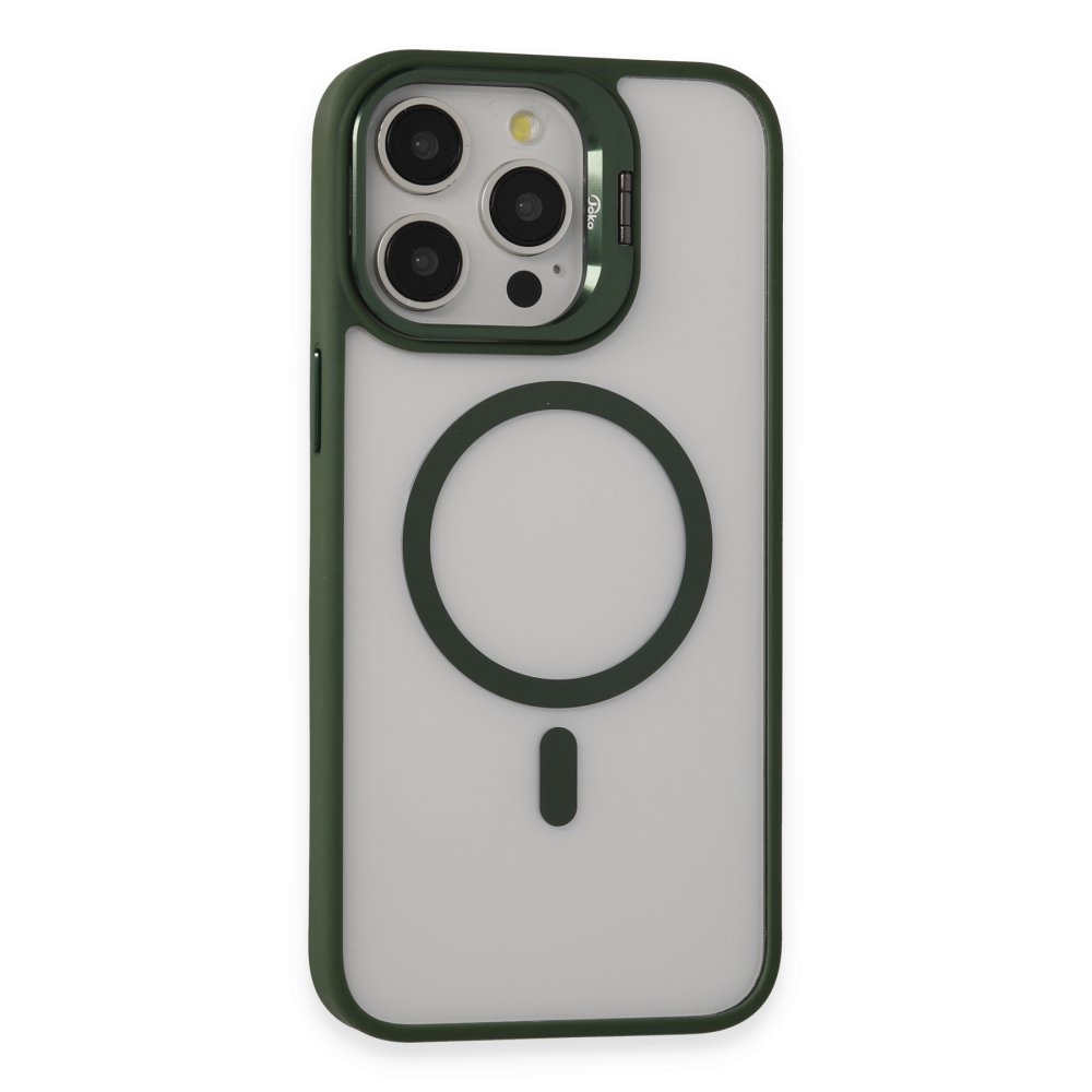 Joko iPhone 13 Pro Max Kılıf Roblox Lens Magsafe Standlı Kapak - Koyu Yeşil