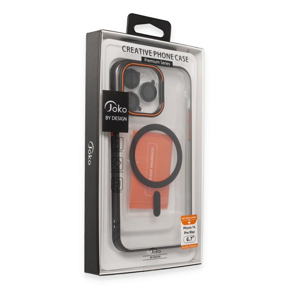 Joko iPhone 14 Pro Crown Lens Standlı Magsafe Kapak - Siyah