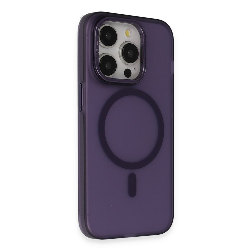 Joko iPhone 14 Pro Frost Standlı Magsafe Kapak - Derin Mor