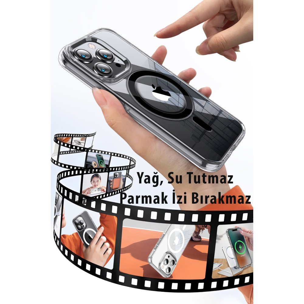 Joko iPhone 14 Pro Max Crystal Magsafe Kapak - Siyah