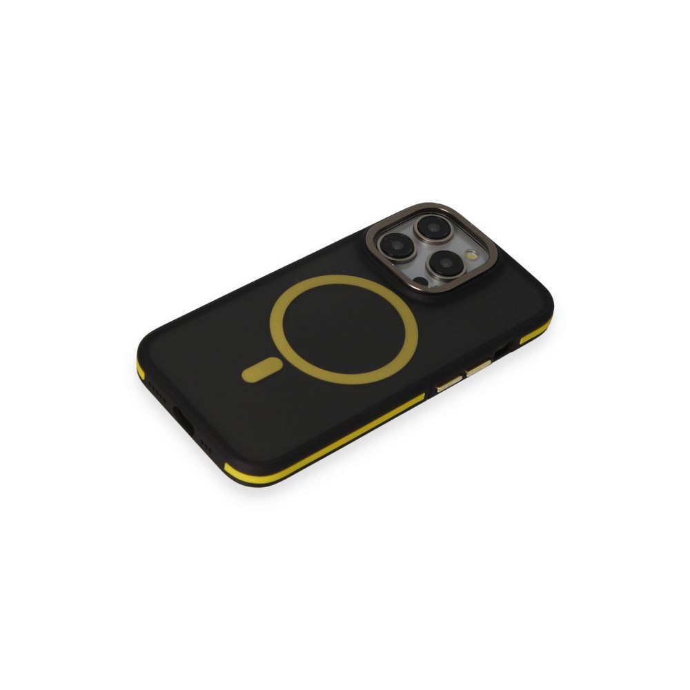 Joko iPhone 14 Pro Max Kılıf Rocky Magsafe Kapak - Siyah-Sarı