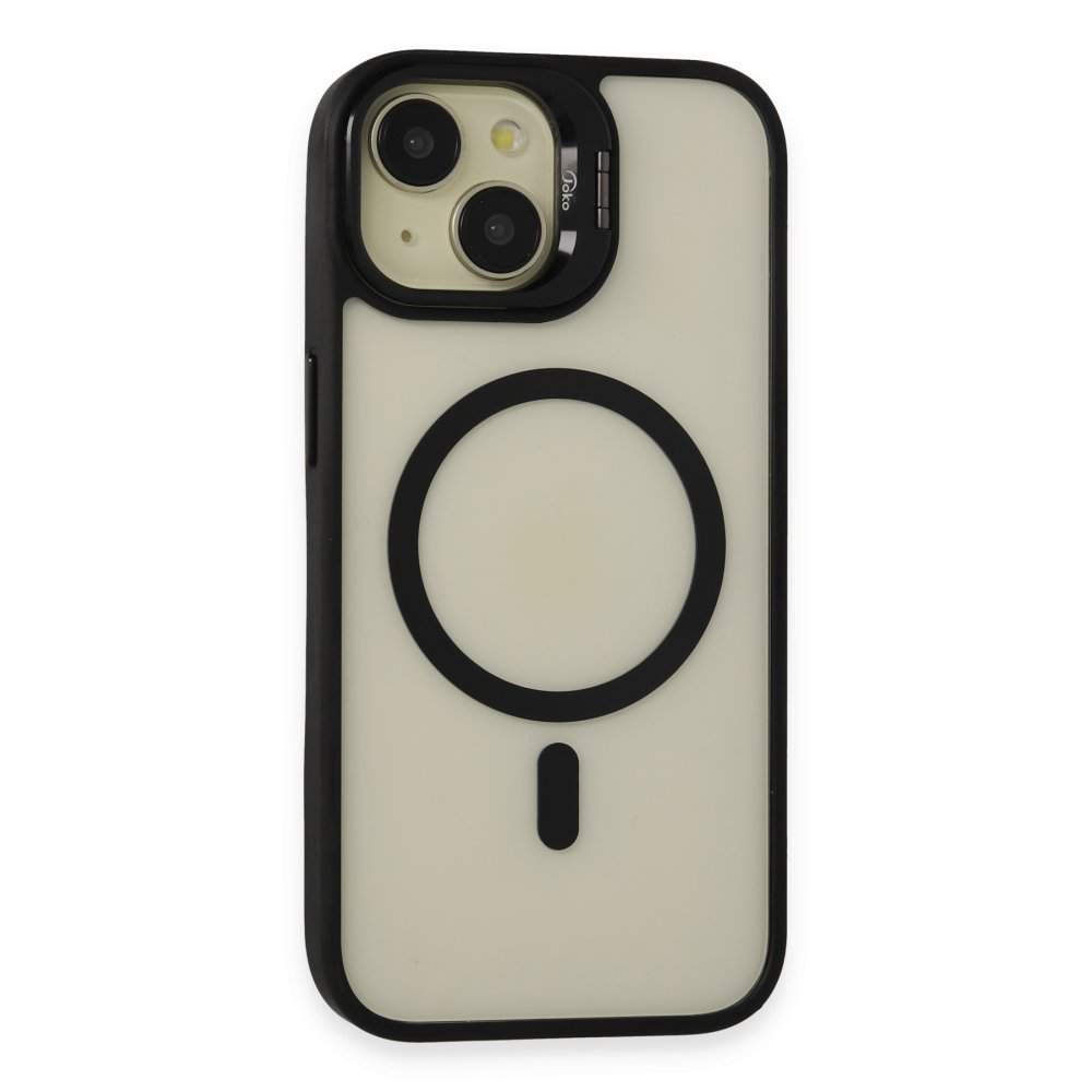 Joko iPhone 15 Kılıf Roblox Lens Magsafe Standlı Kapak - Siyah