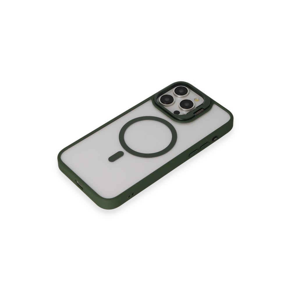 Joko iPhone 15 Pro Max Kılıf Roblox Lens Magsafe Standlı Kapak - Koyu Yeşil