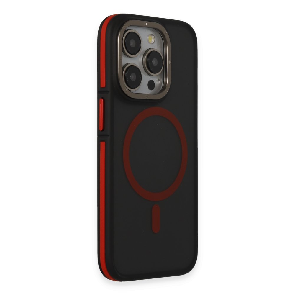Joko iPhone 15 Pro Max Rocky Magsafe Kapak - Siyah-Kırmızı