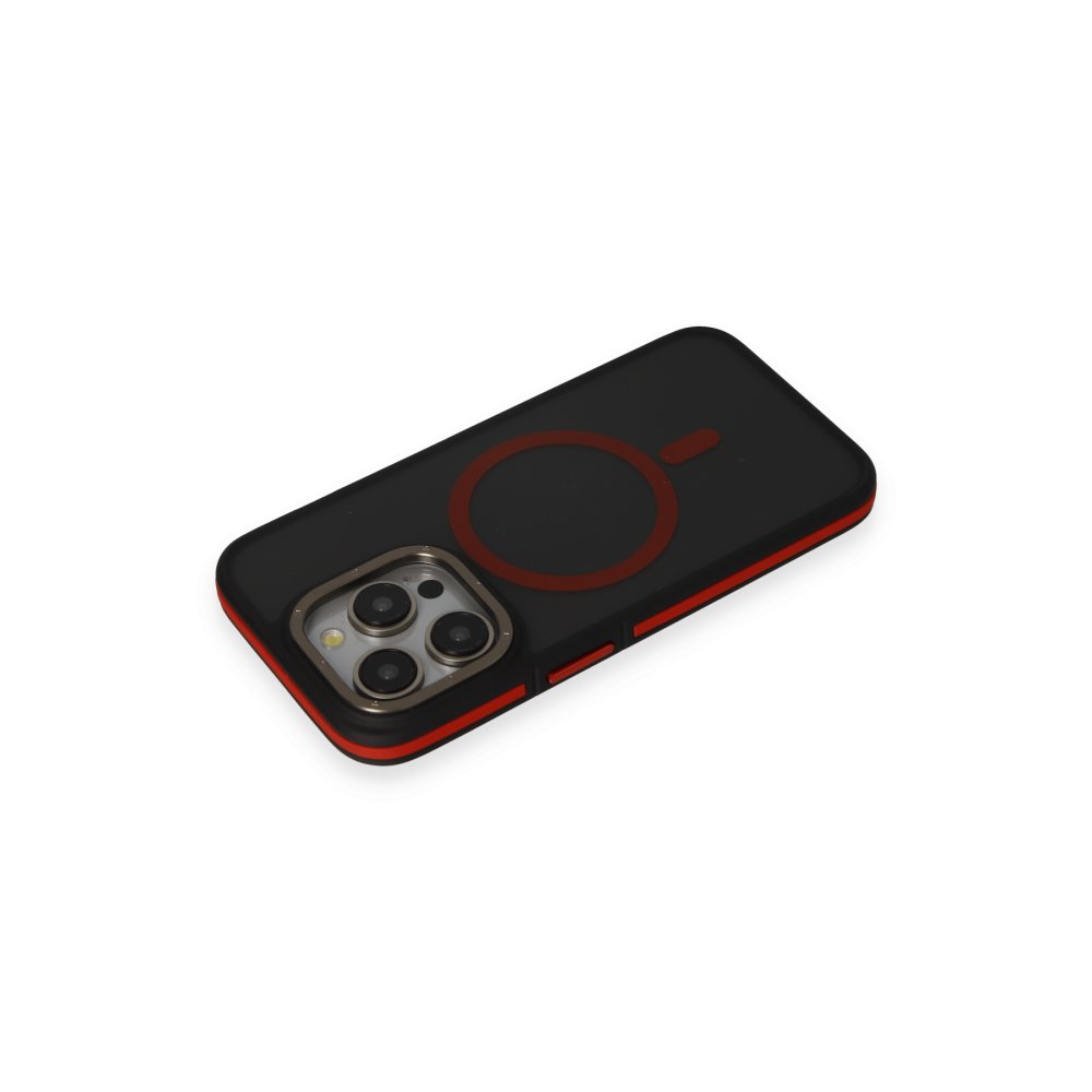 Joko iPhone 15 Pro Max Rocky Magsafe Kapak - Siyah-Kırmızı
