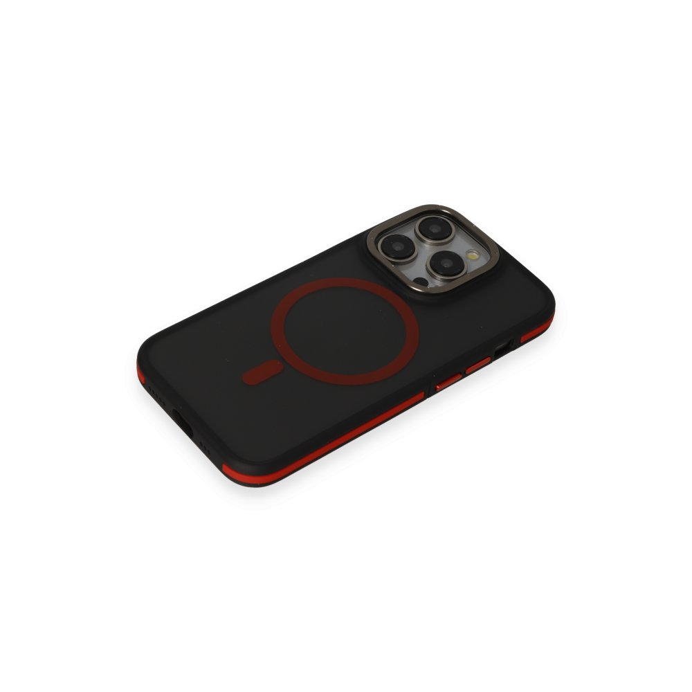 Joko iPhone 15 Pro Max Rocky Magsafe Kapak - Siyah-Kırmızı