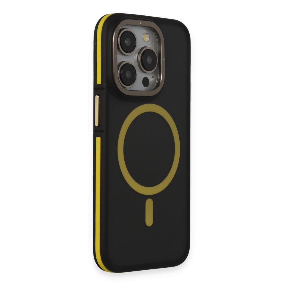 Joko iPhone 15 Pro Max Rocky Magsafe Kapak - Siyah-Sarı