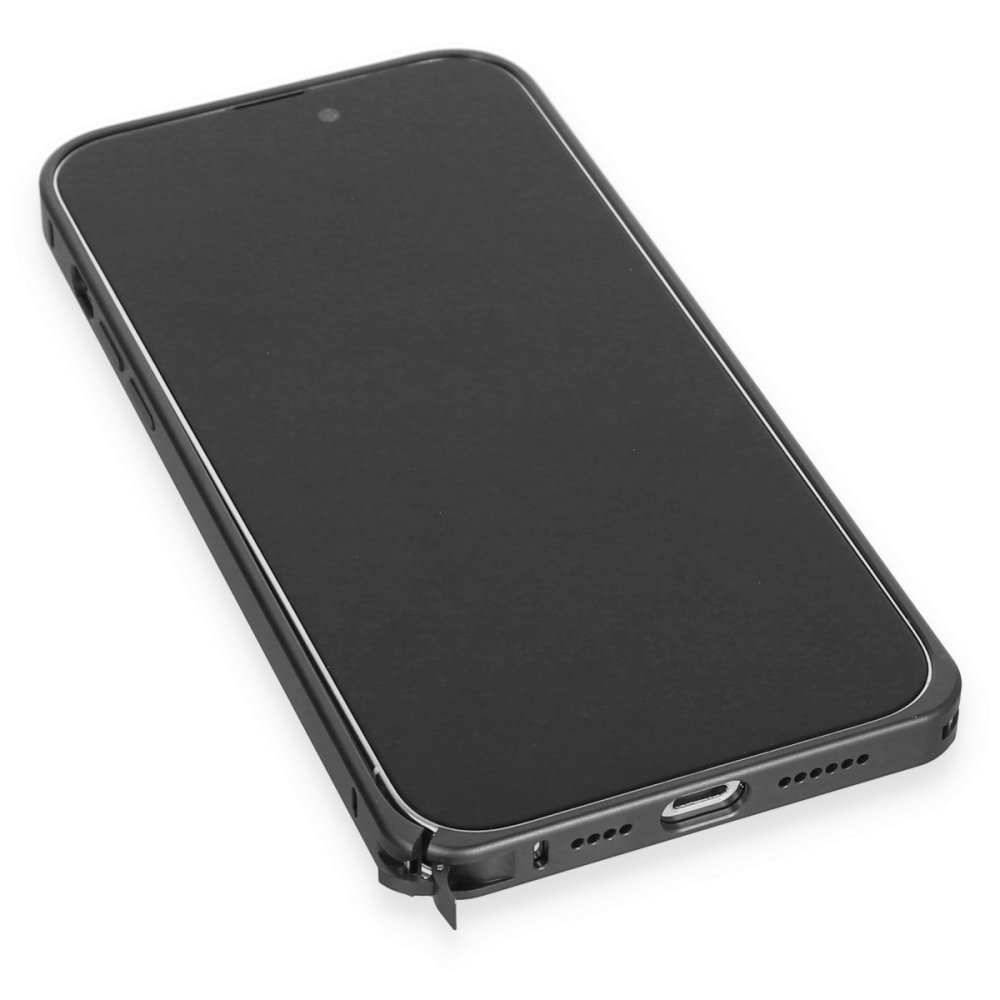Joko iPhone 15 Pro Metal Bumper Mat Kapak - Siyah