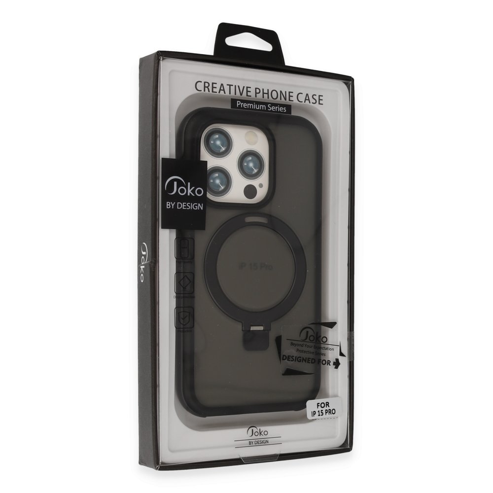 Joko iPhone 15 Pro Zorda Airbag Magsafe Standlı Kapak - Lacivert