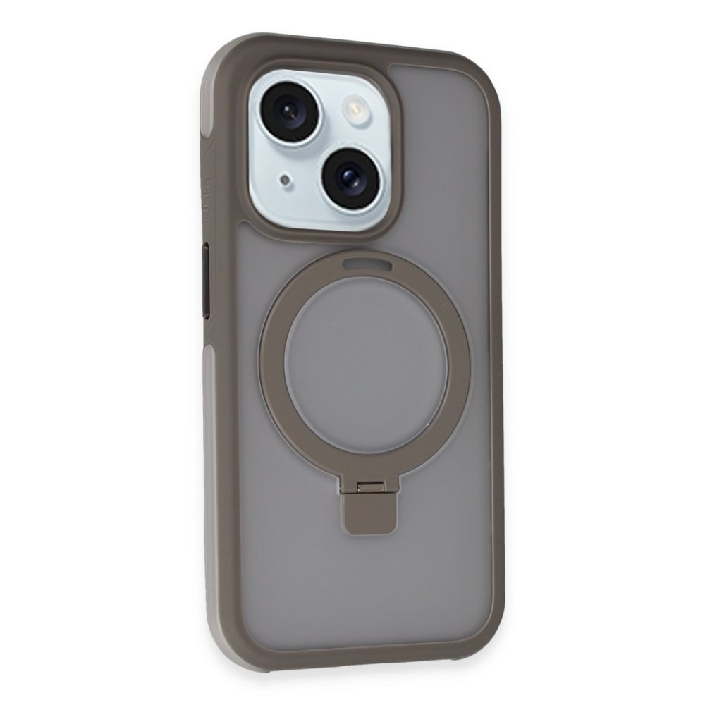 Joko iPhone 15 Zorda Airbag Magsafe Standlı Kapak - Titan Gri