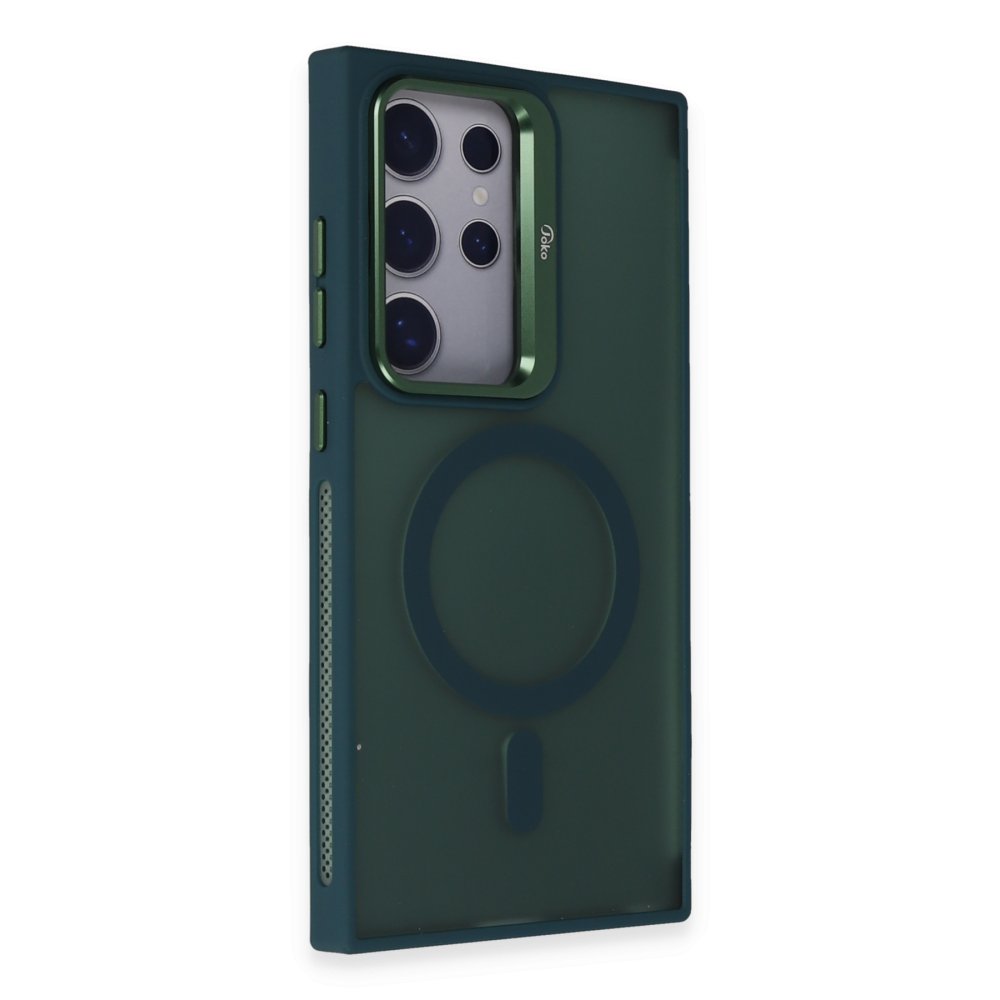 Joko Samsung Galaxy S24 Ultra Flet Lens Magsafe Kapak - Koyu Yeşil