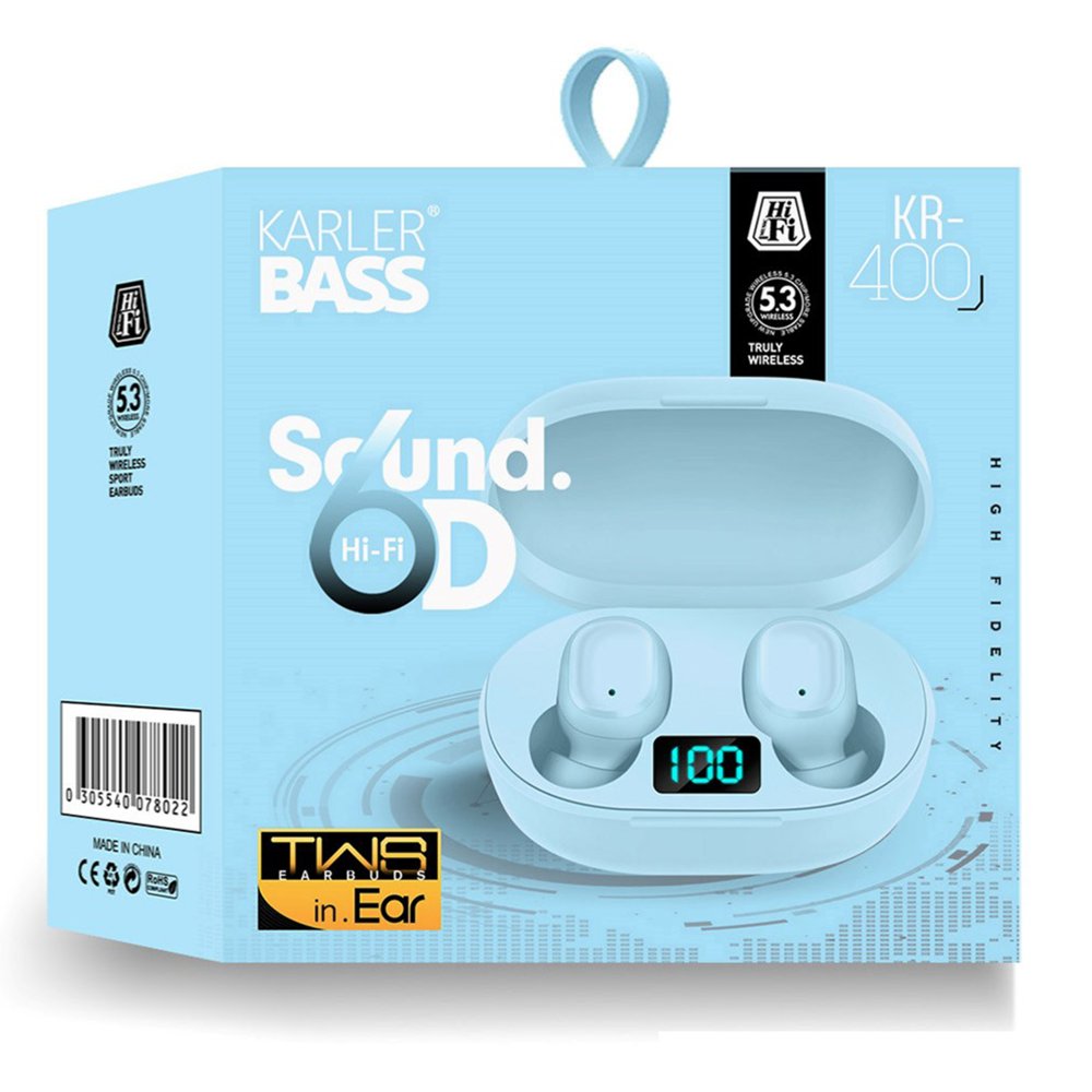 Karler Bass KR-400 Bluetooth Kulaklık - Mavi