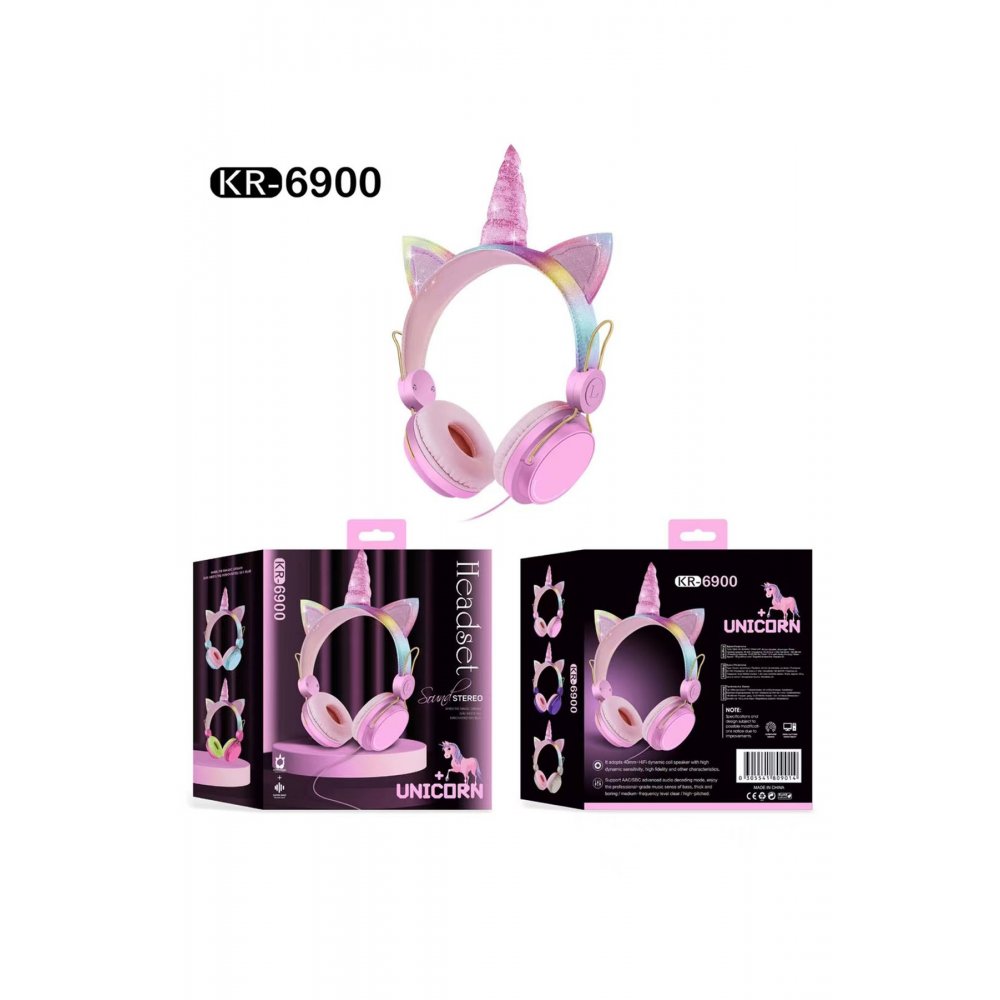 Karler Bass KR6900 Unicorn Kulaklık - Açık Pembe